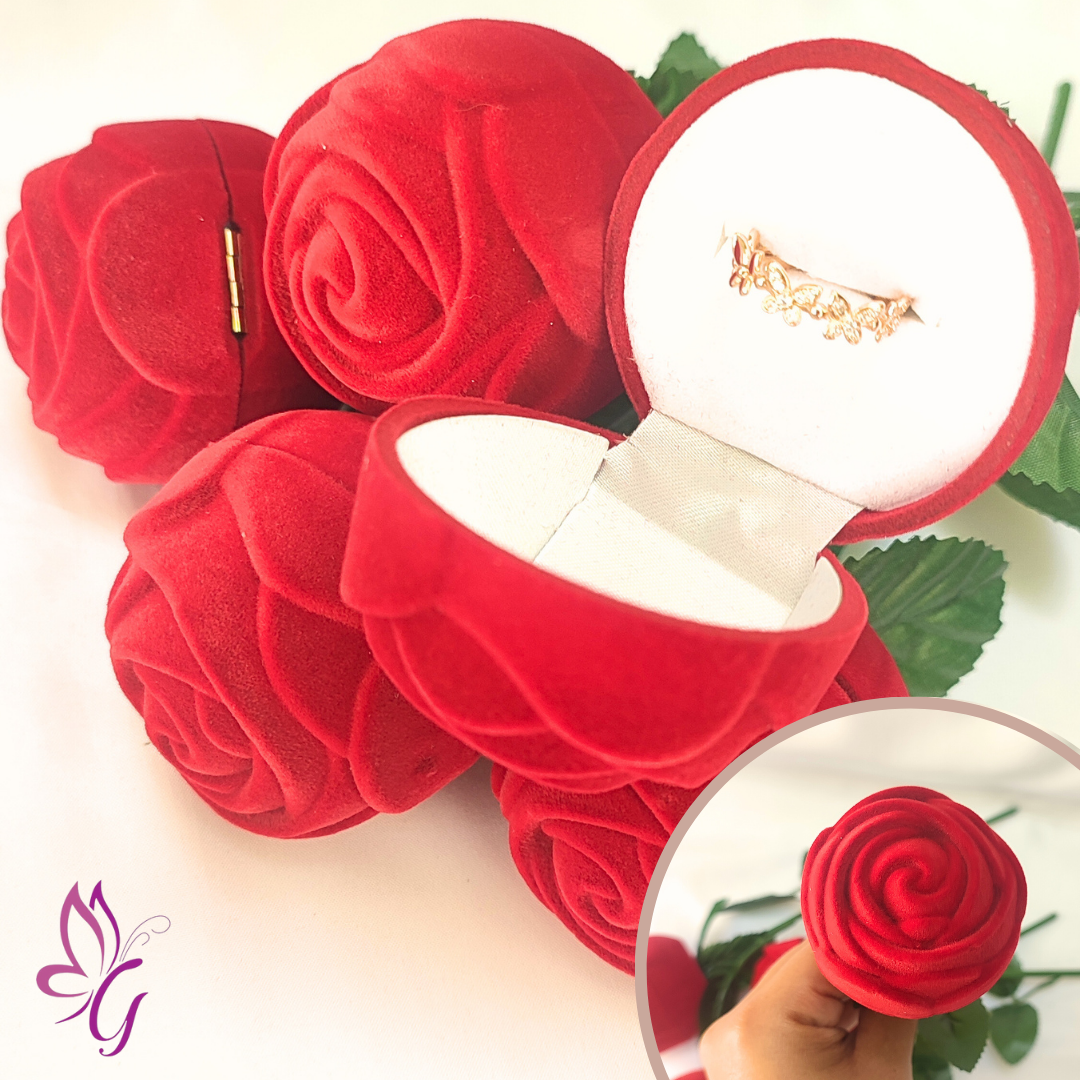 Cajita para anillo en forma de flor con tallo (GBR-CON-C015-02B)