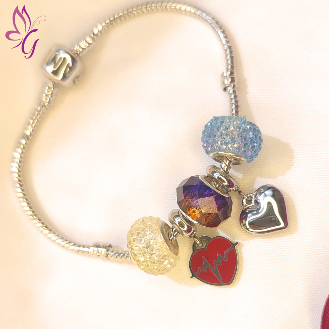 Pulsera con grabado PANDORA en Platino y charms (GBR-KK-S337-07-PCHD)