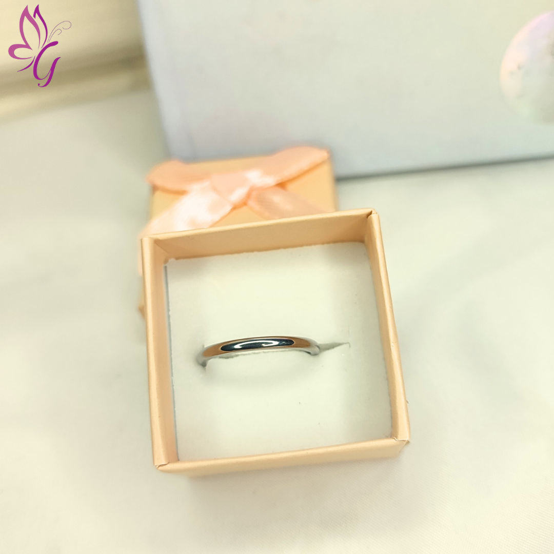 Anillo en acero inoxidable argolla plateada (GBR-RJEW-I089-27P)