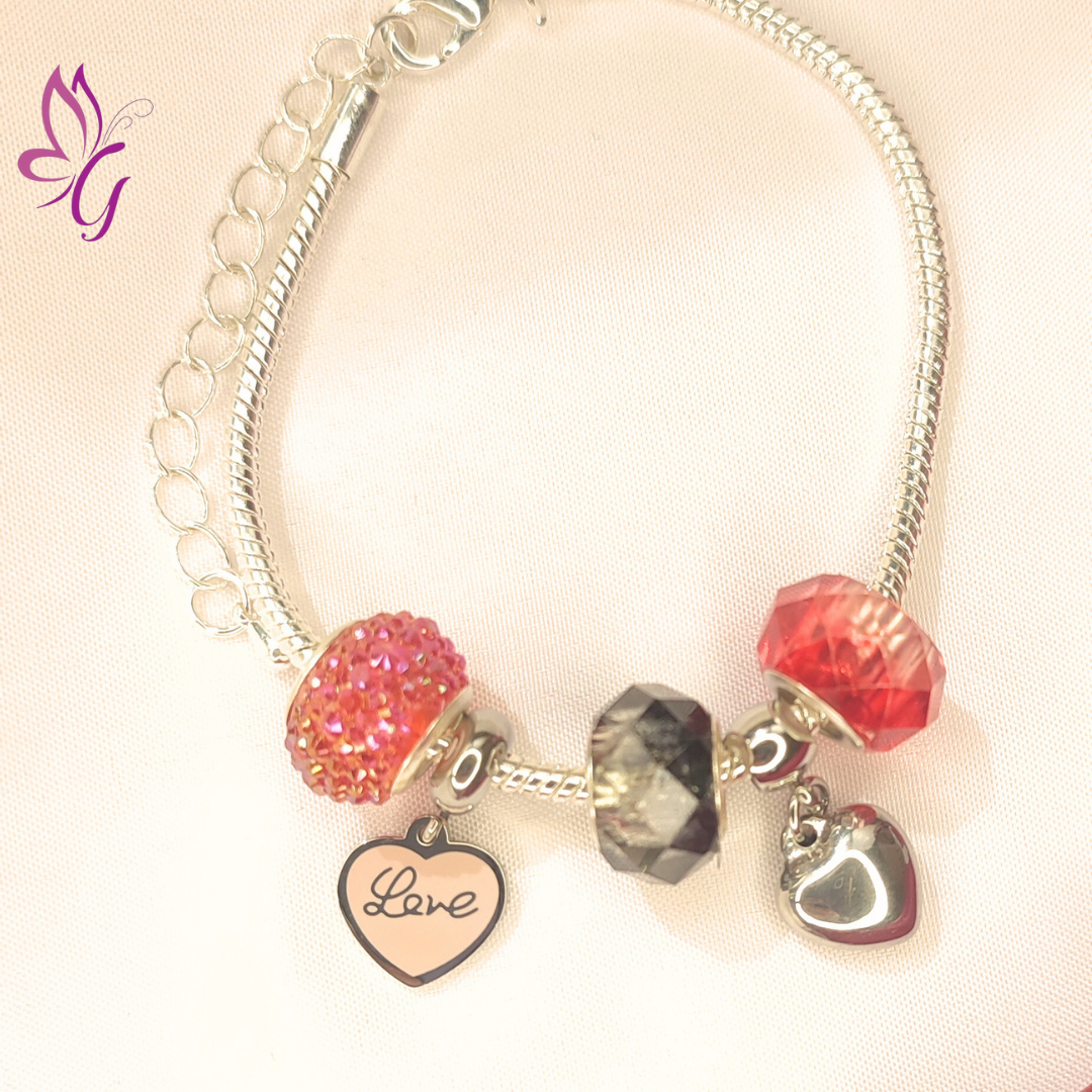 Pulsera estilo europeo con charms (GBR-X-PPJ001Y-01S-O)