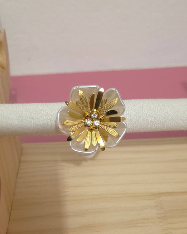 Anillo de flor en acero inoxidable (GBR-CNIC 15)