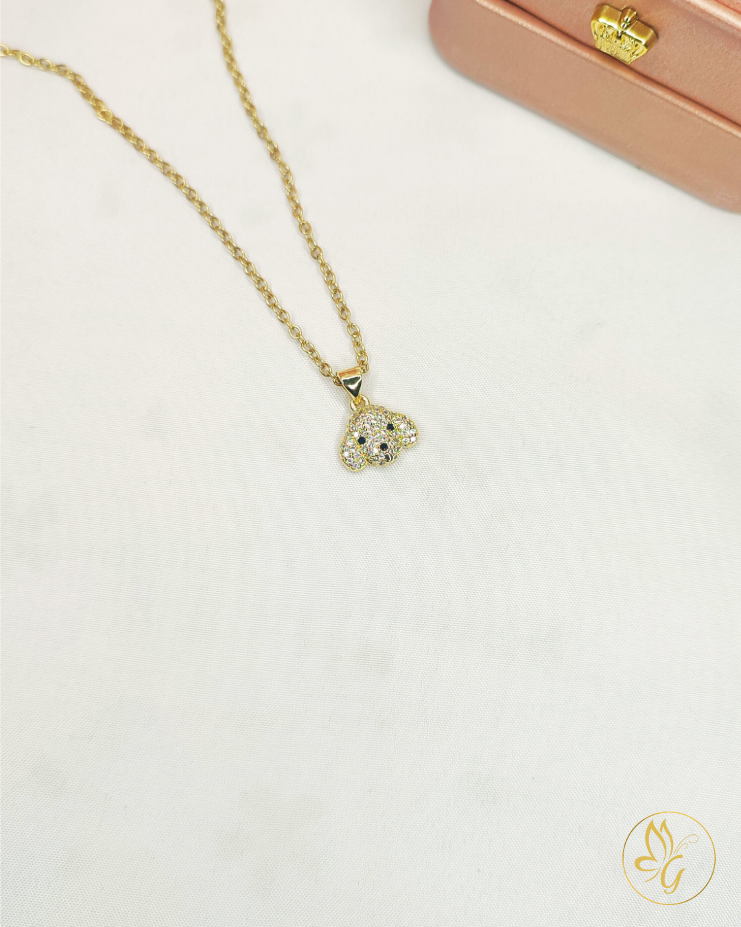 Collar con dije de perrito. GBR-ZIRC-C004-02G.