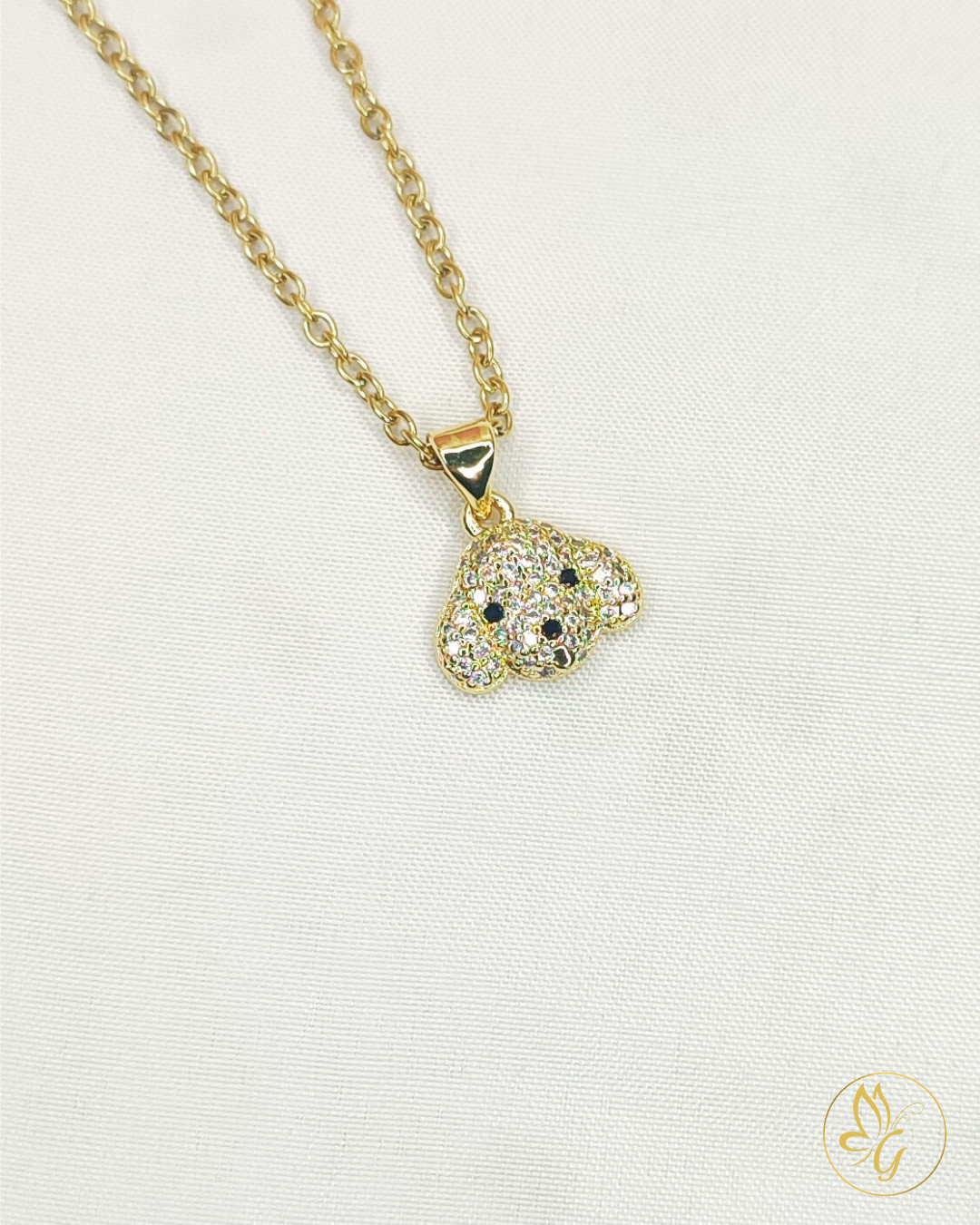 Collar con dije de perrito. GBR-ZIRC-C004-02G.