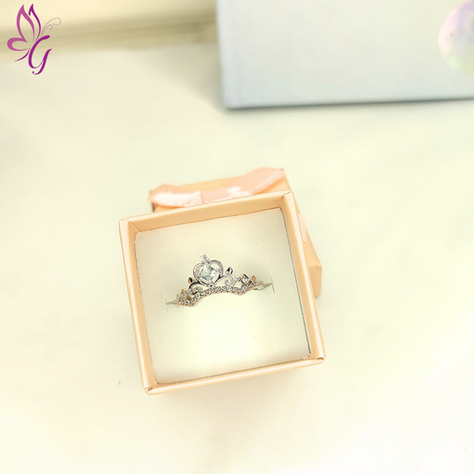 Anillo enchapado en oro color plateado con corona (GBR-RJEW-P034-10P)