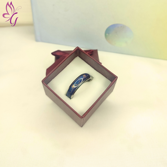 Anillo de argolla en acero inoxidable con forma de latido (GBR-VALE-PW0001-039C-04)