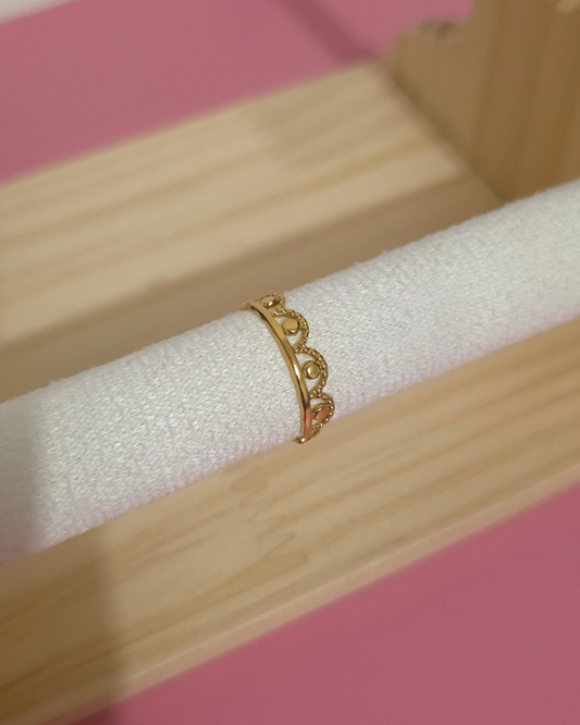 Anillo enchapado en oro de corona dorada (GBR-RJEW-E066-08G)