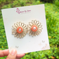 Aretes de tapón de corazón con cristales y perlas (GBR-COR-A-003)